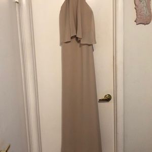 Sorella Vita Cream Chiffon Flounce Top Gown